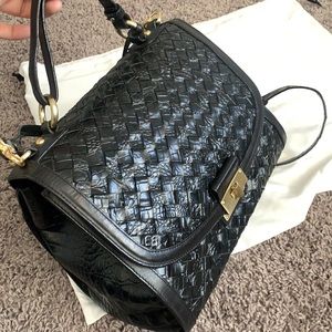 Brahmin Phoebe leather weave kisslock purse